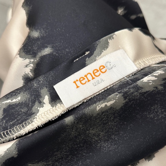 Renee C. Black and White Satin Skirt - Picture 4 of 7